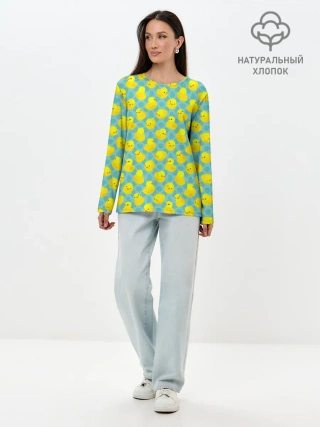 Лонгслив женский. Хлопок / Уточка