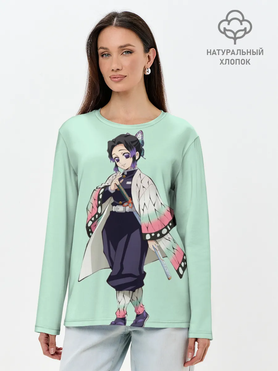 Лонгслив женский. Хлопок / Шинобу Кочо, Столб Насекомого