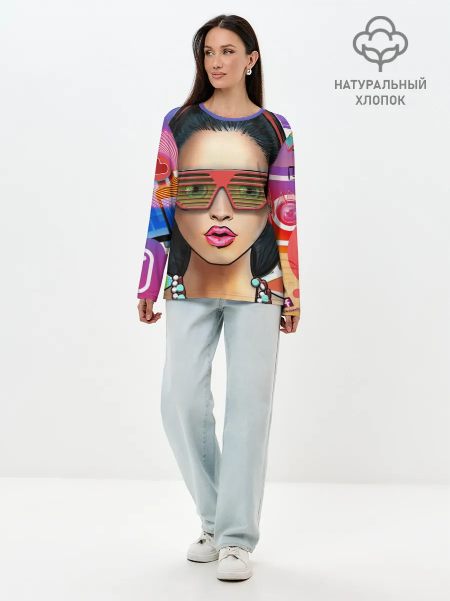 Лонгслив женский. Хлопок / СтильНая Девушка