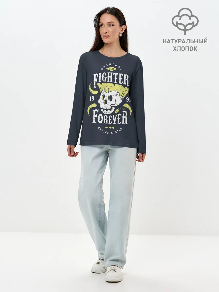 Лонгслив женский. Хлопок / Fighter forever