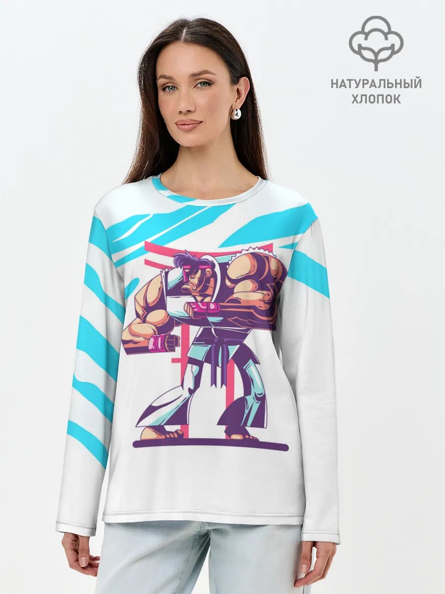 Лонгслив женский. Хлопок / Опасный Рю