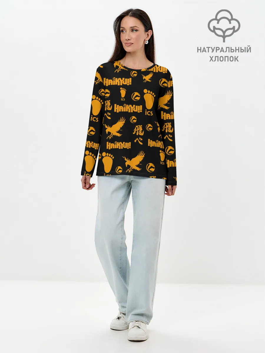 Лонгслив женский. Хлопок / Haikyu!! | ВОЛЕЙБОЛ!! элементы