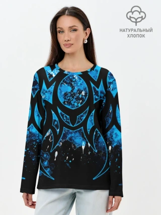Лонгслив женский. Хлопок / Абстракция