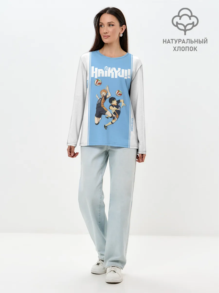 Лонгслив женский. Хлопок / Хината и Кагеяма | Haikyuu!!