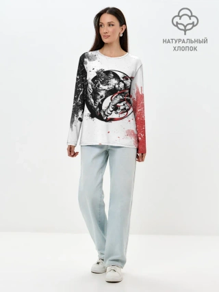 Лонгслив женский. Хлопок / Ryu vs Akuma