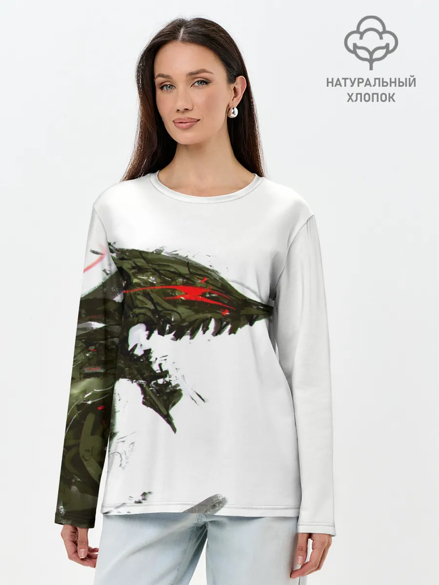 Лонгслив женский. Хлопок / БЕРСЕРК красками