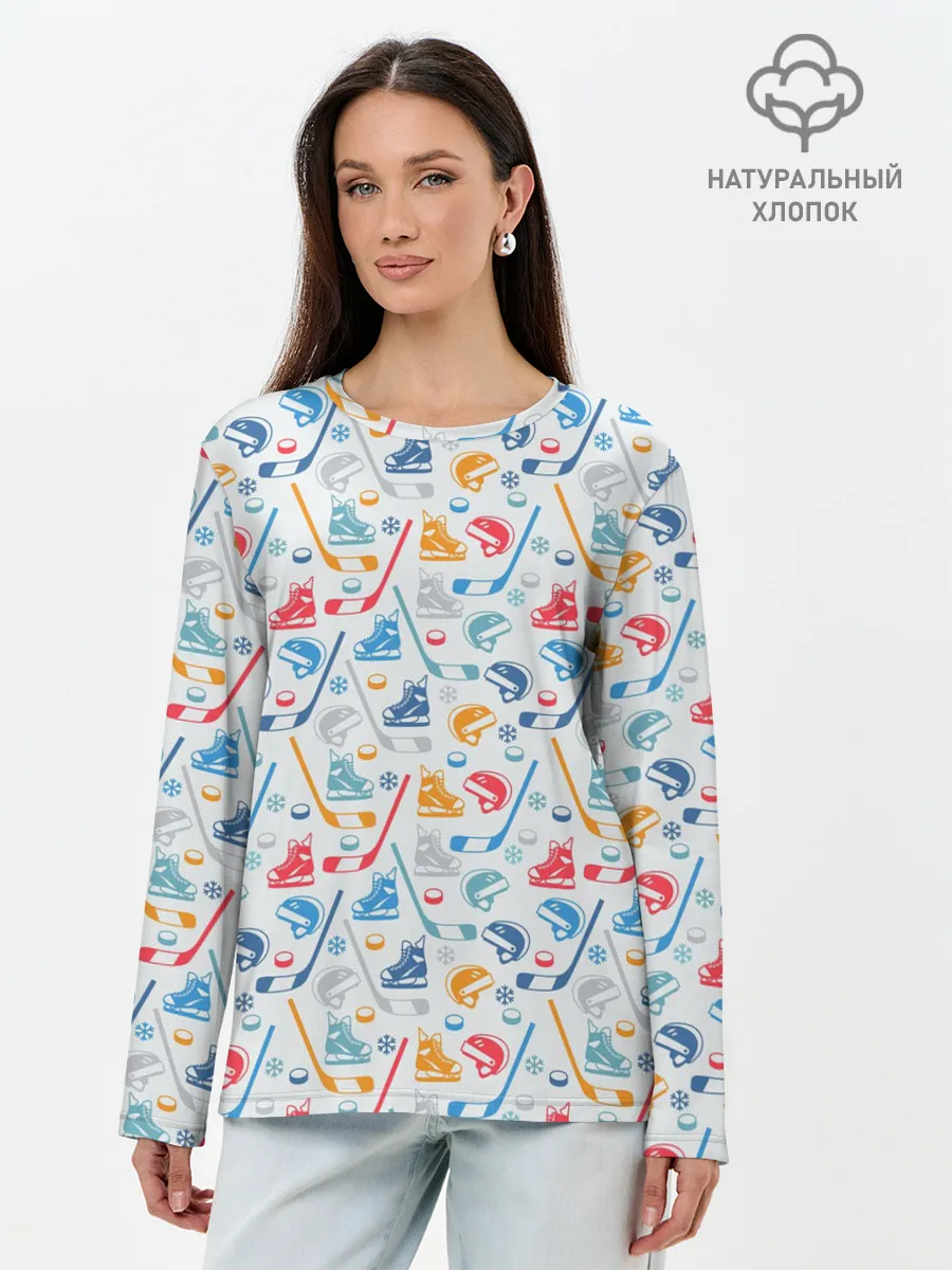 Лонгслив женский. Хлопок / Хоккей