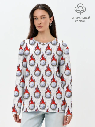 Лонгслив женский. Хлопок / Волейбол