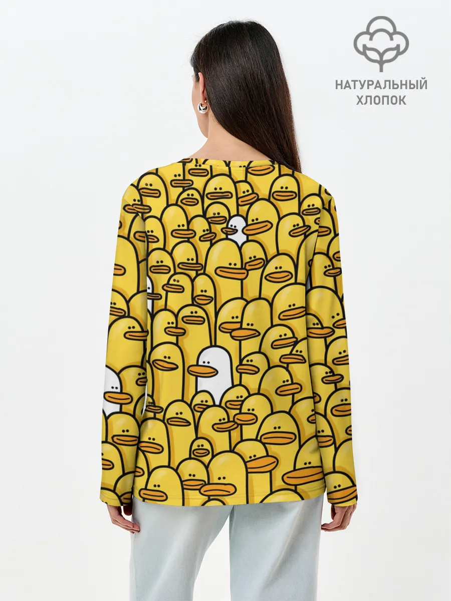 Лонгслив женский. Хлопок / Утки