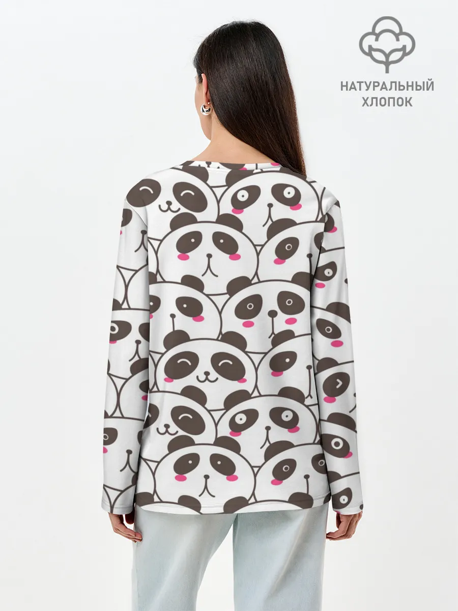 Лонгслив женский. Хлопок / Панд много не бывает