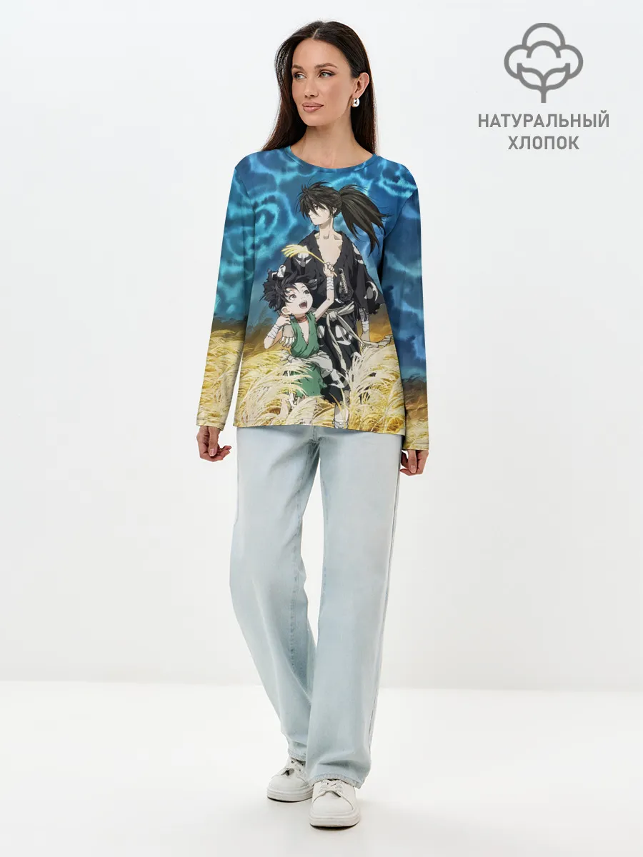 Лонгслив женский. Хлопок / Хяккимару с Дороро | DORORO