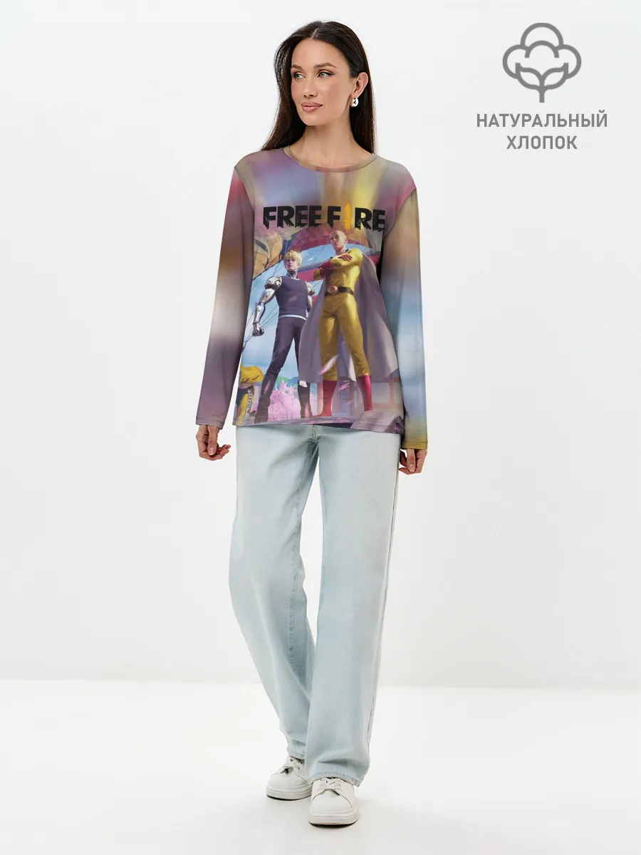 Лонгслив женский. Хлопок / FREEFIRE | САЙТАМА