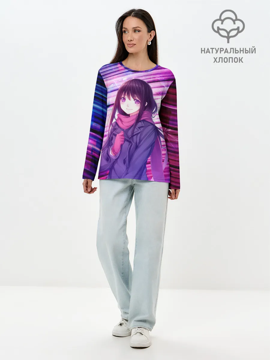 Лонгслив женский. Хлопок / Бездомный бог Хиёри