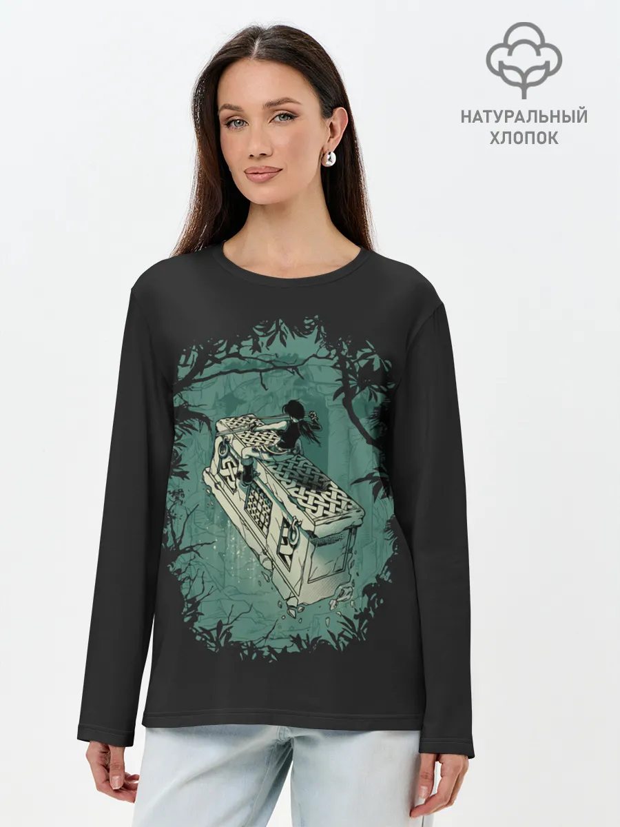 Лонгслив женский. Хлопок / Верхом на гробнице