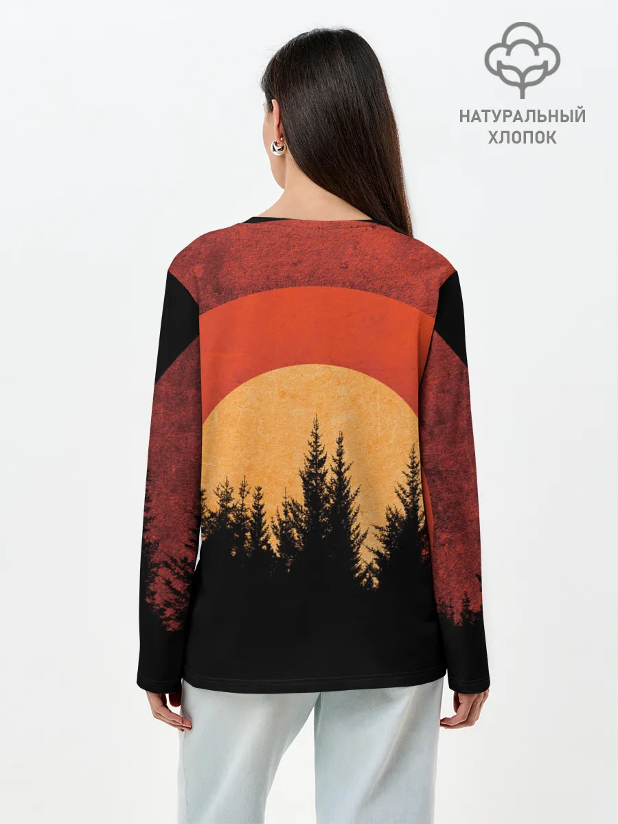 Лонгслив женский. Хлопок / ЛЕСНИК 3D