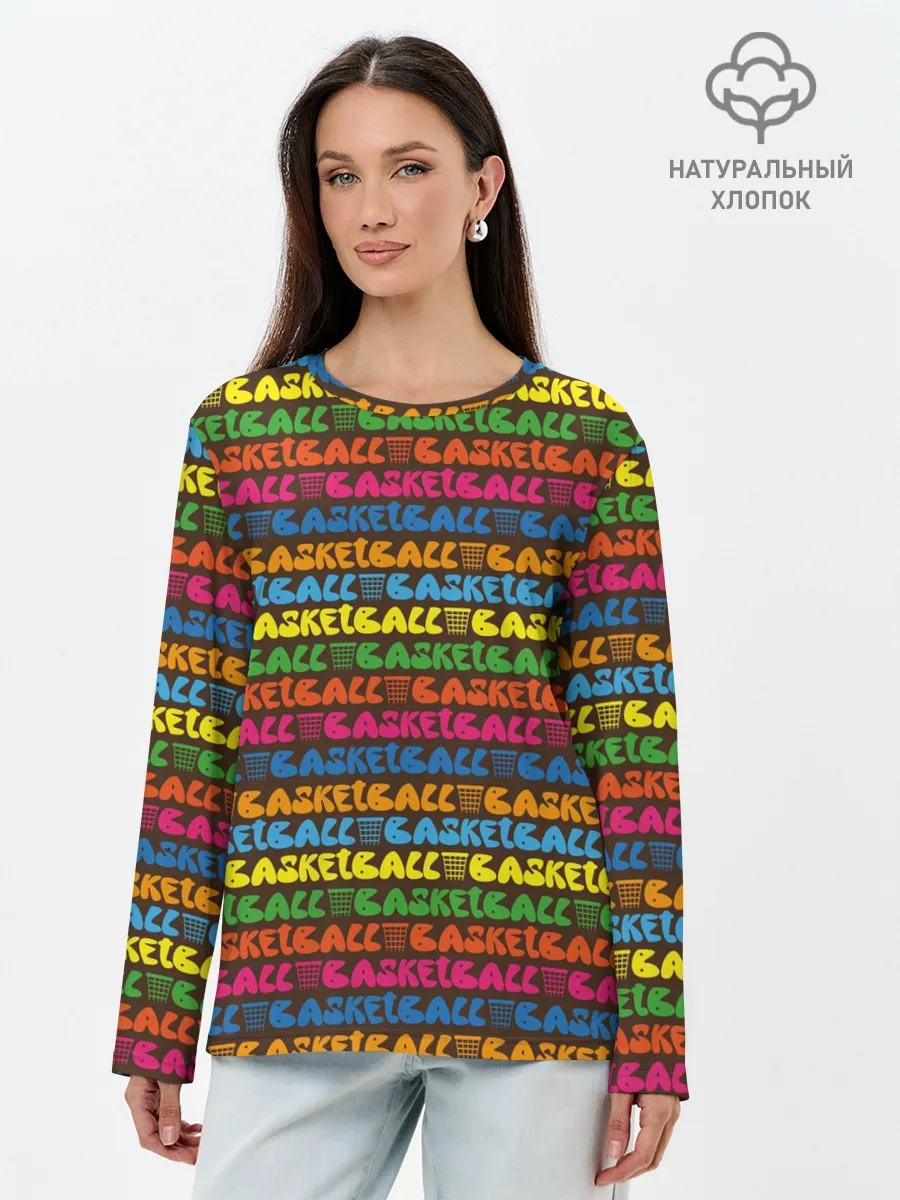 Лонгслив женский. Хлопок / Basketball