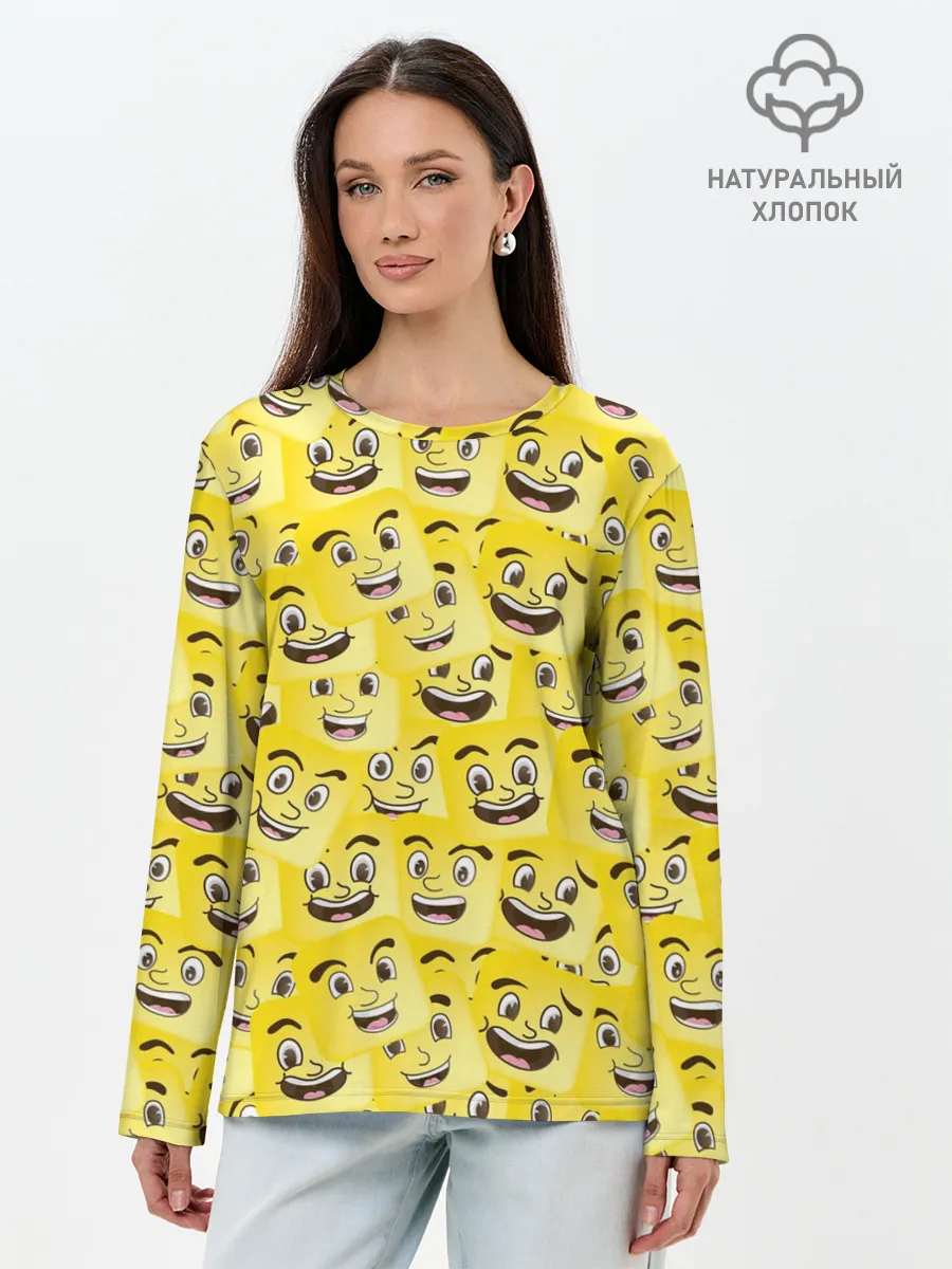 Лонгслив женский. Хлопок / Позитив