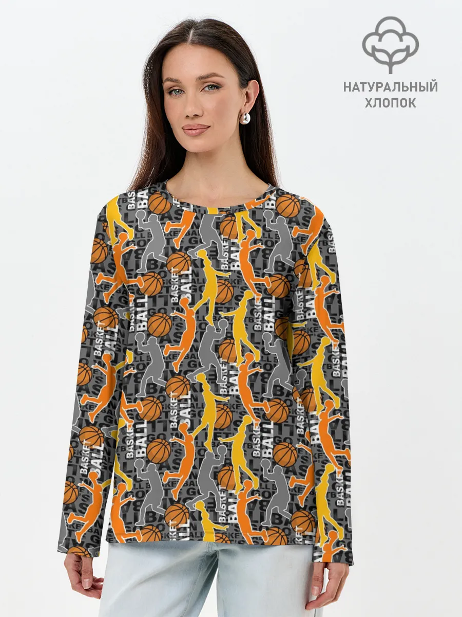 Лонгслив женский. Хлопок / Basketball