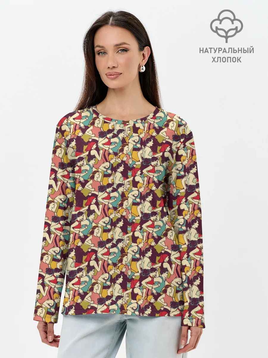 Лонгслив женский. Хлопок / Марафон