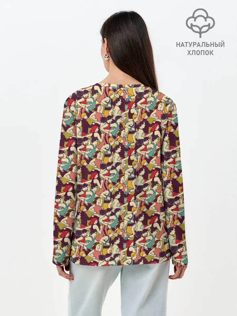 Лонгслив женский. Хлопок / Марафон