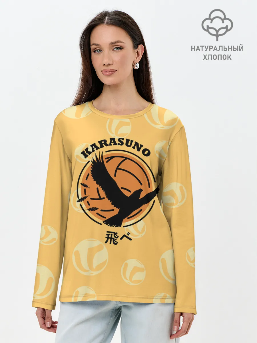 Лонгслив женский. Хлопок / Старшая школа Карасуно Haikyu!