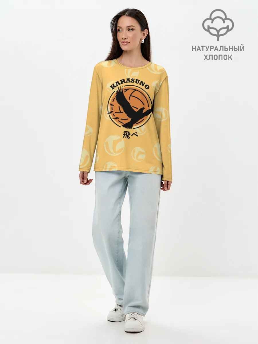Лонгслив женский. Хлопок / Старшая школа Карасуно Haikyu!