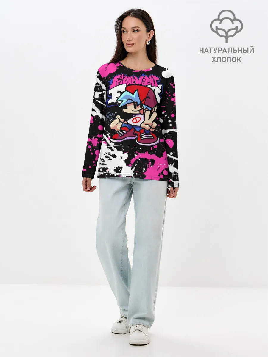 Лонгслив женский. Хлопок / Boyfriend