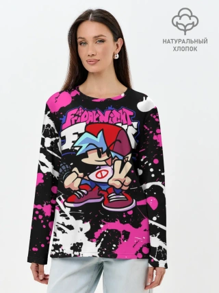 Лонгслив женский. Хлопок / Boyfriend