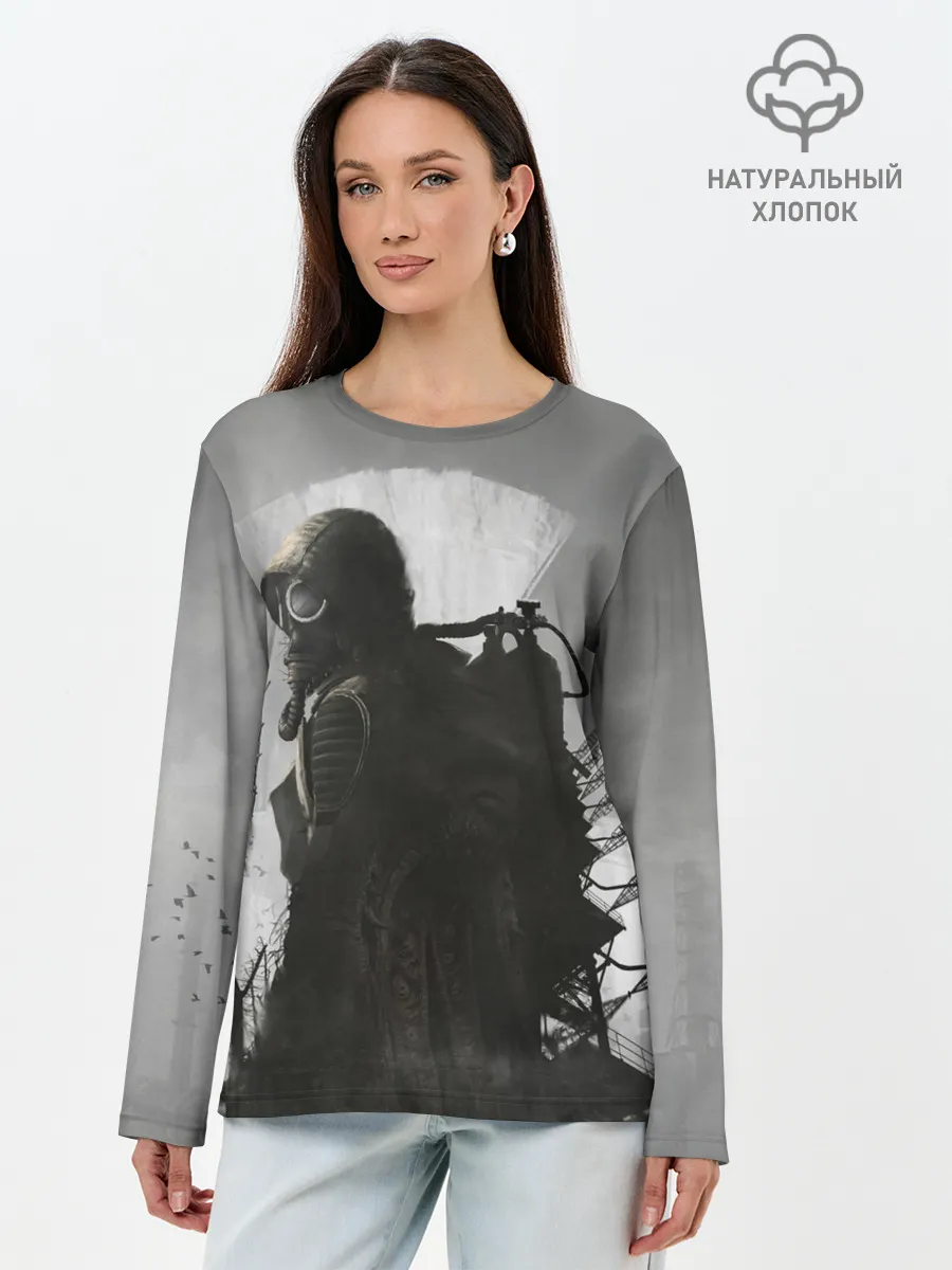 Лонгслив женский. Хлопок / STALKER 2 Gray
