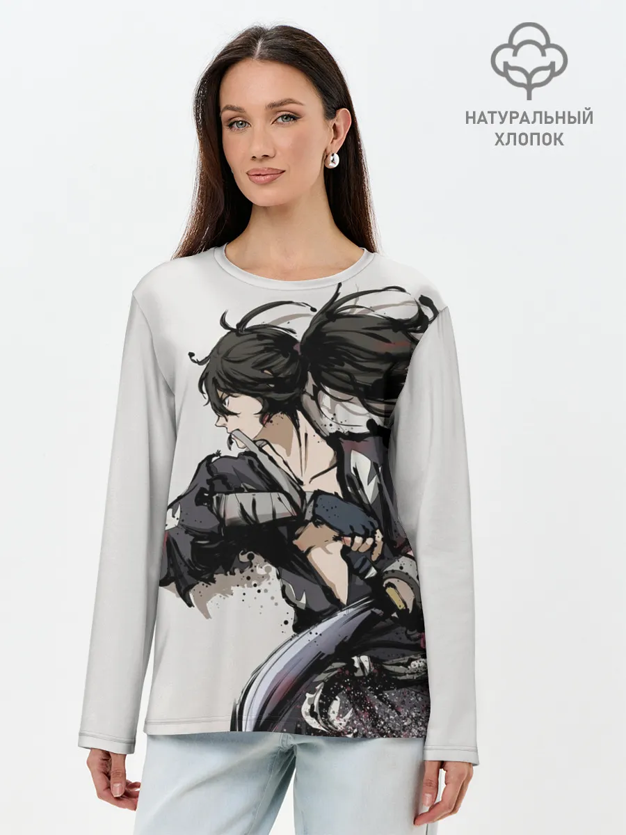 Лонгслив женский. Хлопок / ЯРОСТЬ ХЯККИМАРУ | ДОРОРО