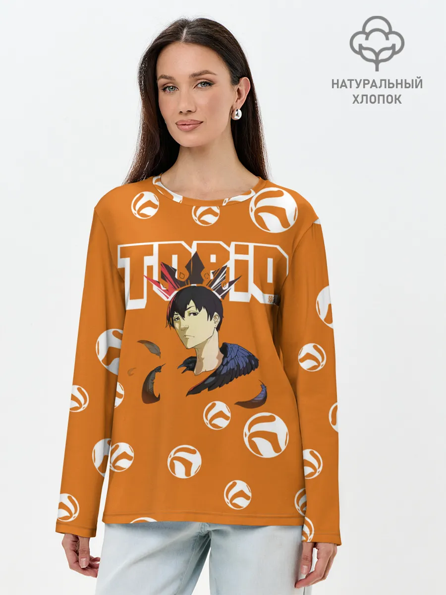 Лонгслив женский. Хлопок / Тобио Кагеяма корона Haikyuu!!