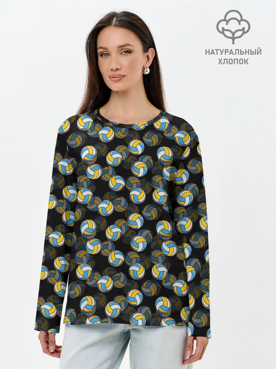 Лонгслив женский. Хлопок / Волейбол