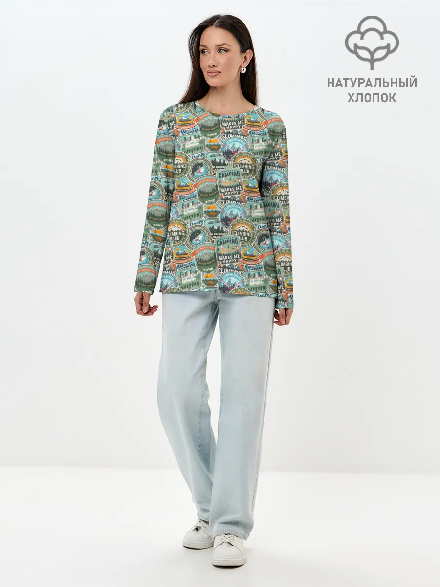 Лонгслив женский. Хлопок / Альпинизм
