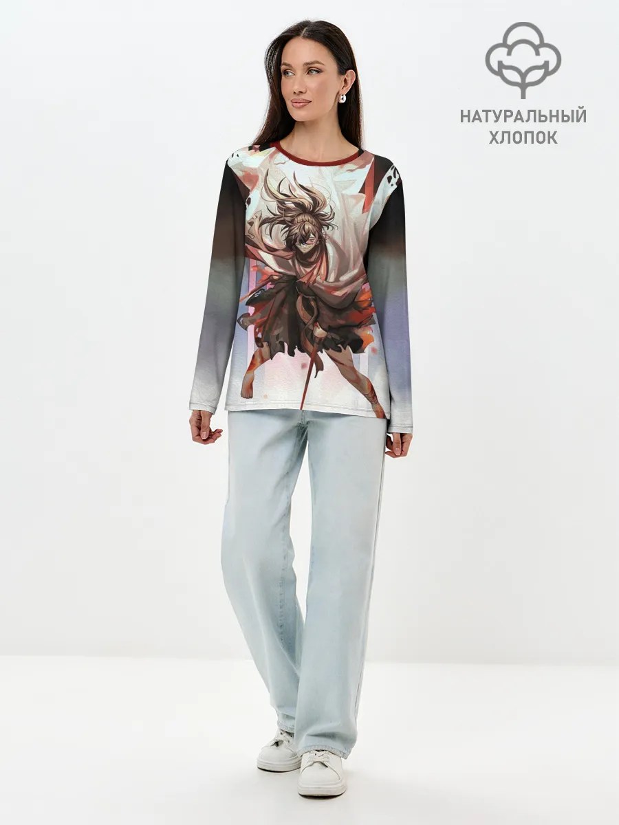 Лонгслив женский. Хлопок / ХЯККИМАРУ | ДОРОРО