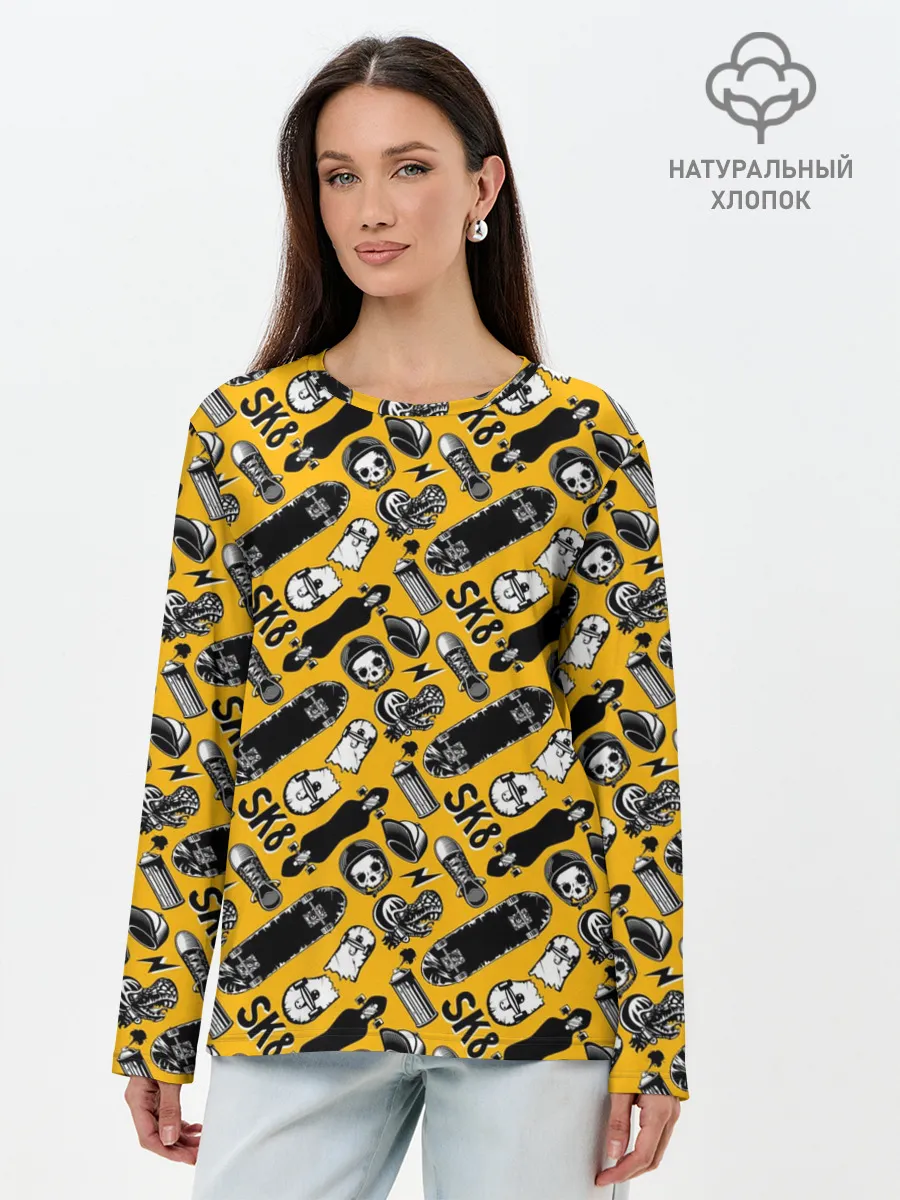 Лонгслив женский. Хлопок / SK8