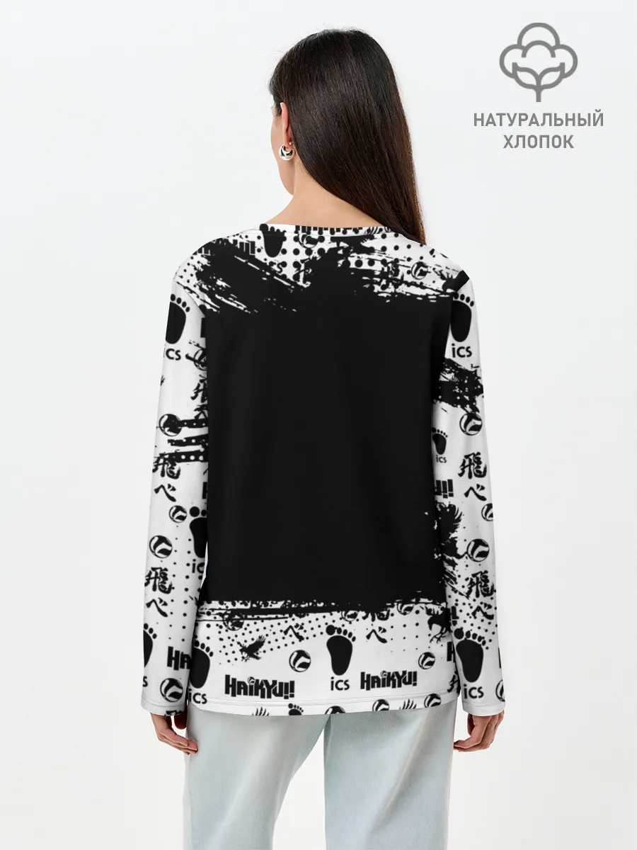 Лонгслив женский. Хлопок / Старшая школа Карасуно