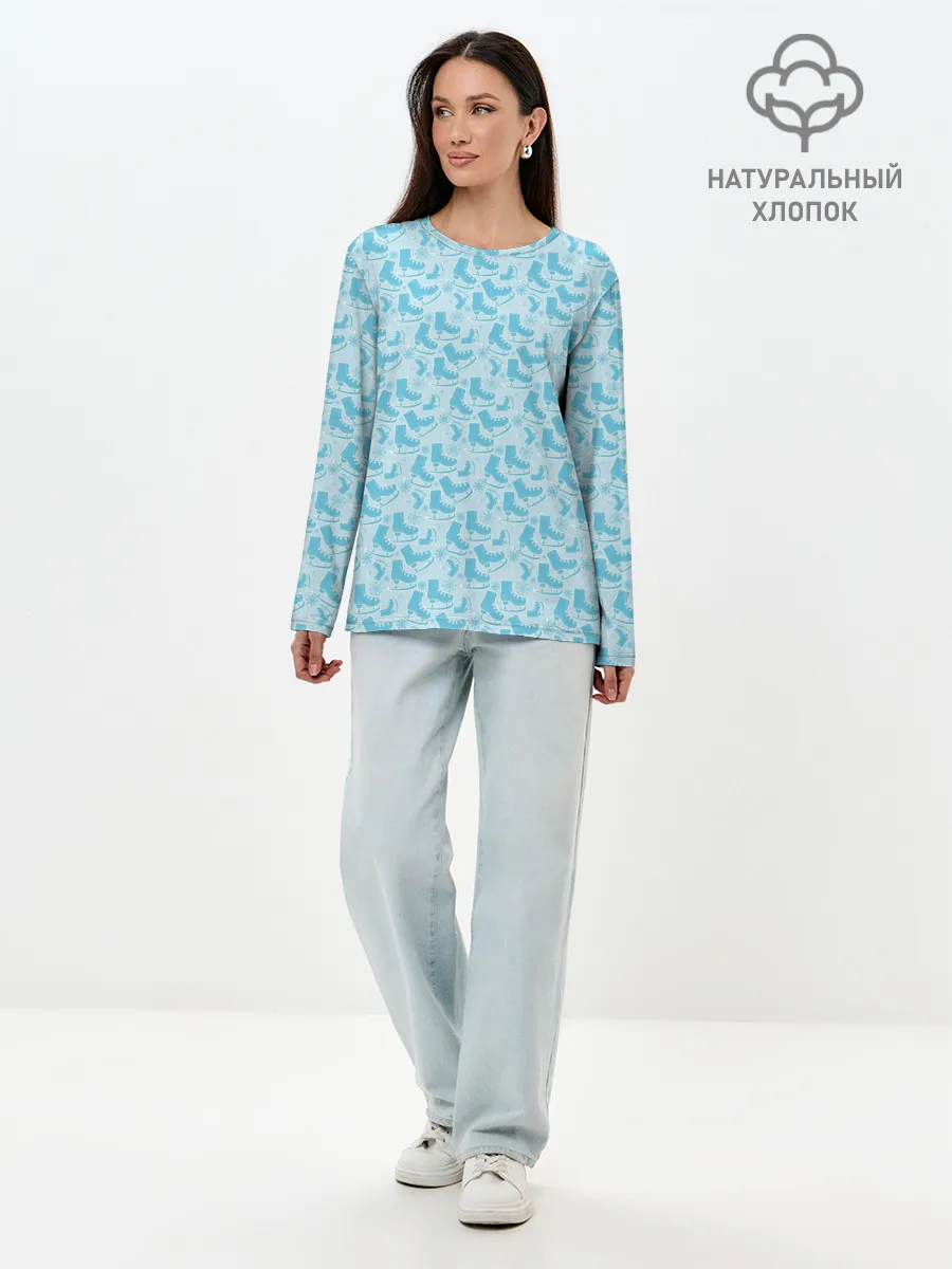 Лонгслив женский. Хлопок / Фигурное Катание