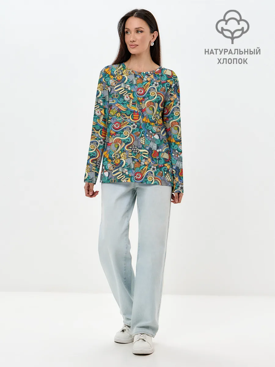 Лонгслив женский. Хлопок / Sport