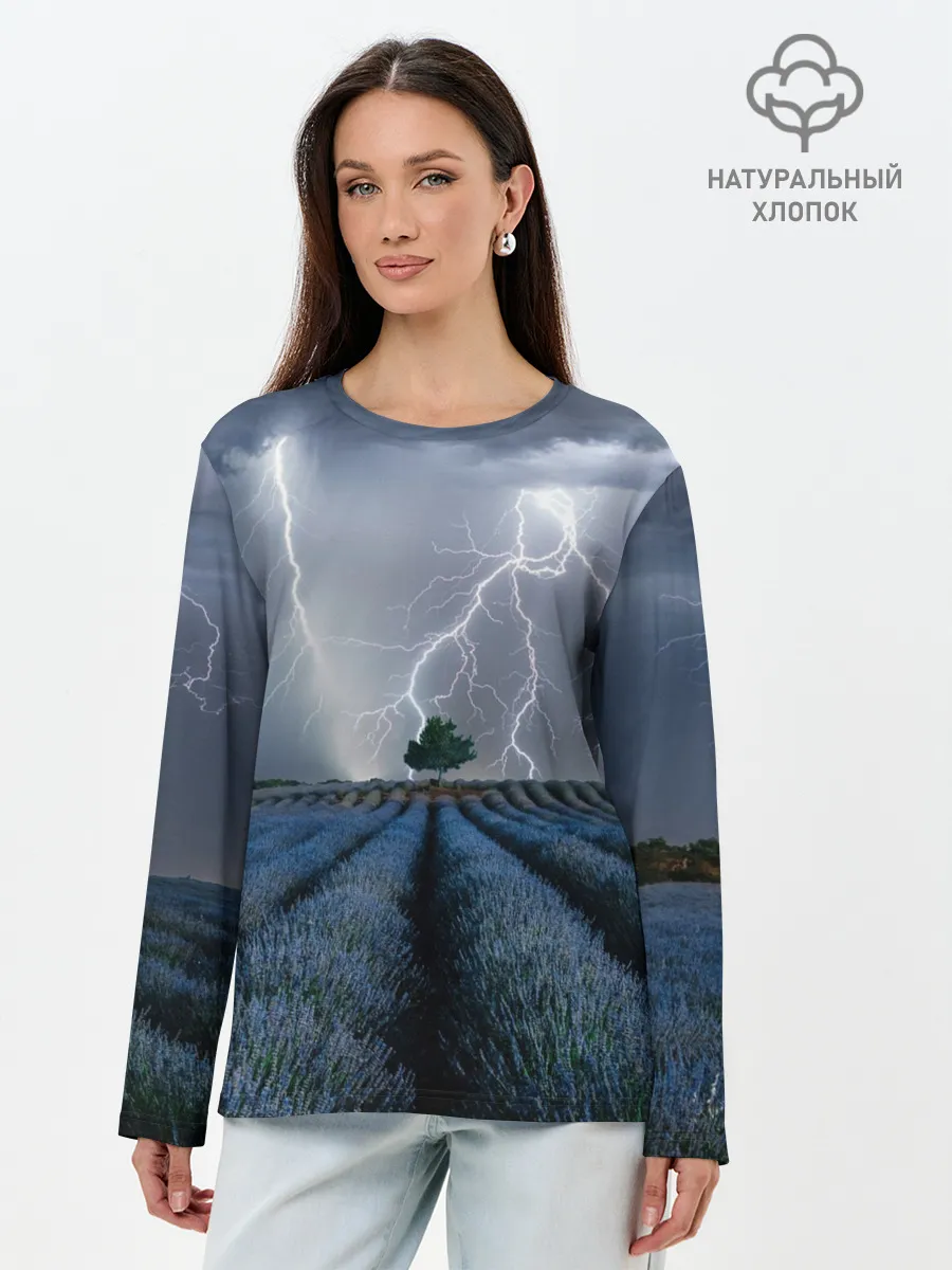 Лонгслив женский. Хлопок / Молнии