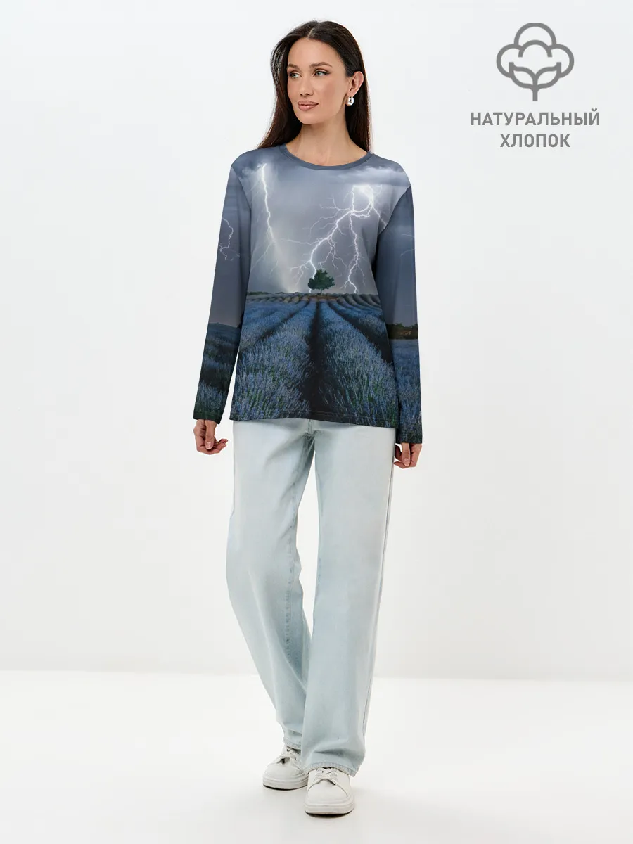 Лонгслив женский. Хлопок / Молнии