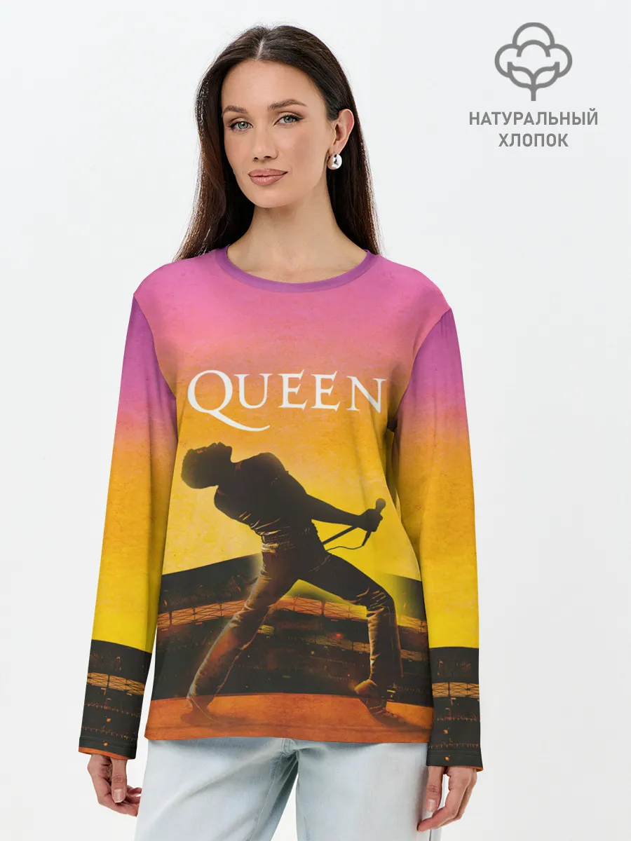 Лонгслив женский. Хлопок / Queen | Freddie Mercury