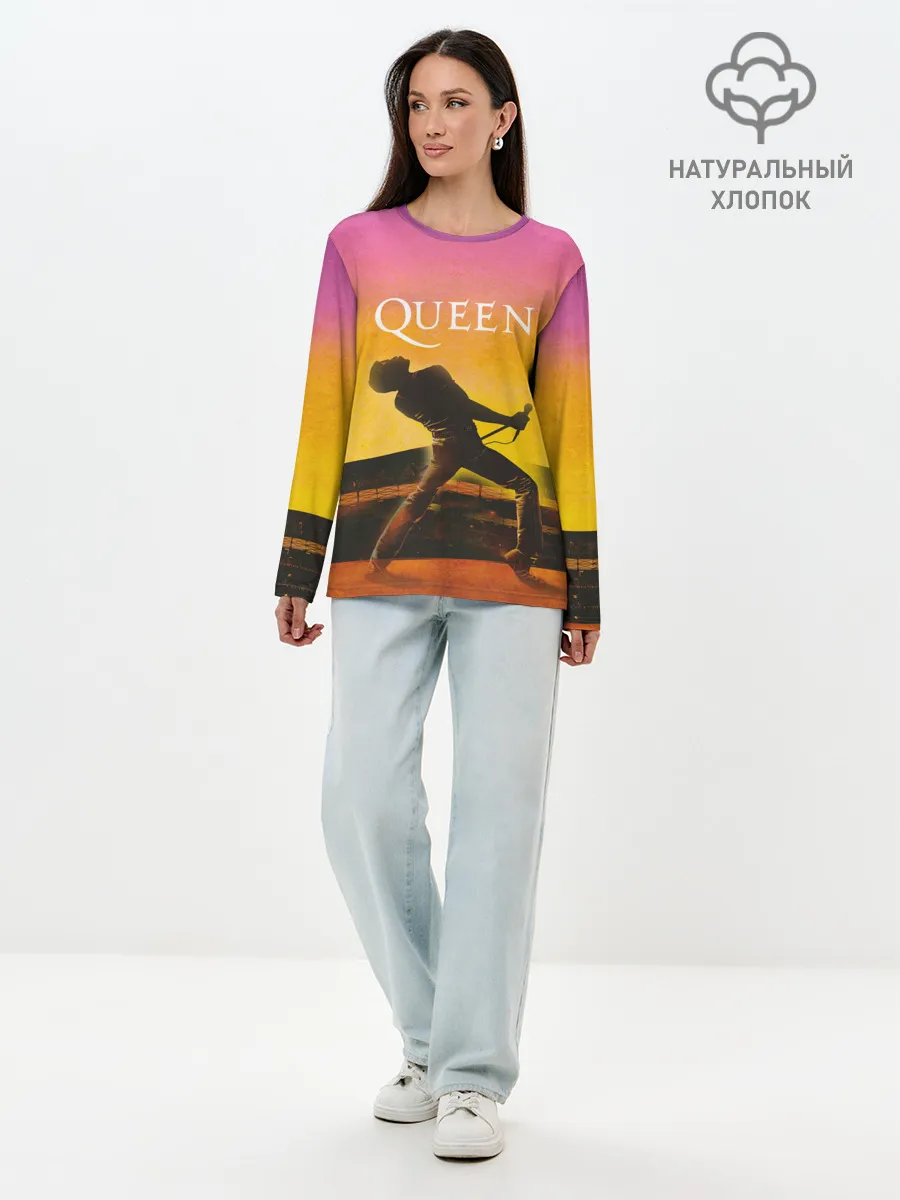 Лонгслив женский. Хлопок / Queen | Freddie Mercury
