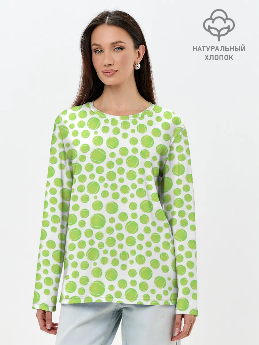 Лонгслив женский. Хлопок / Теннис