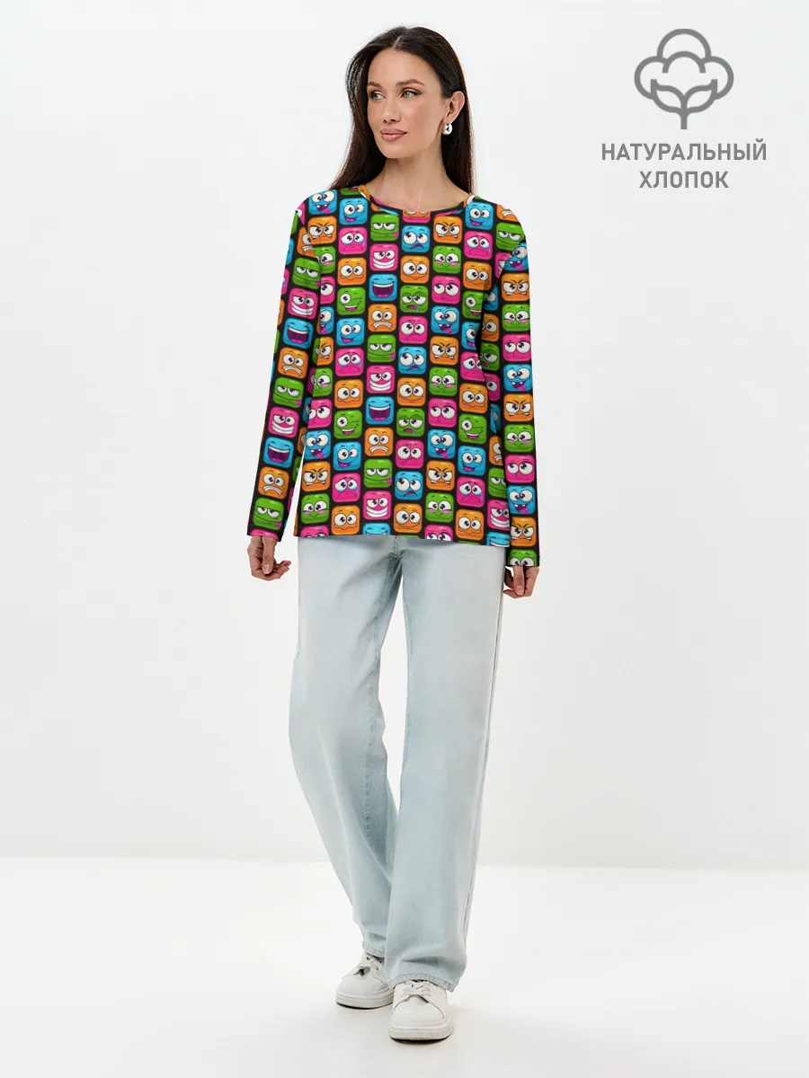 Лонгслив женский. Хлопок / Эмоции