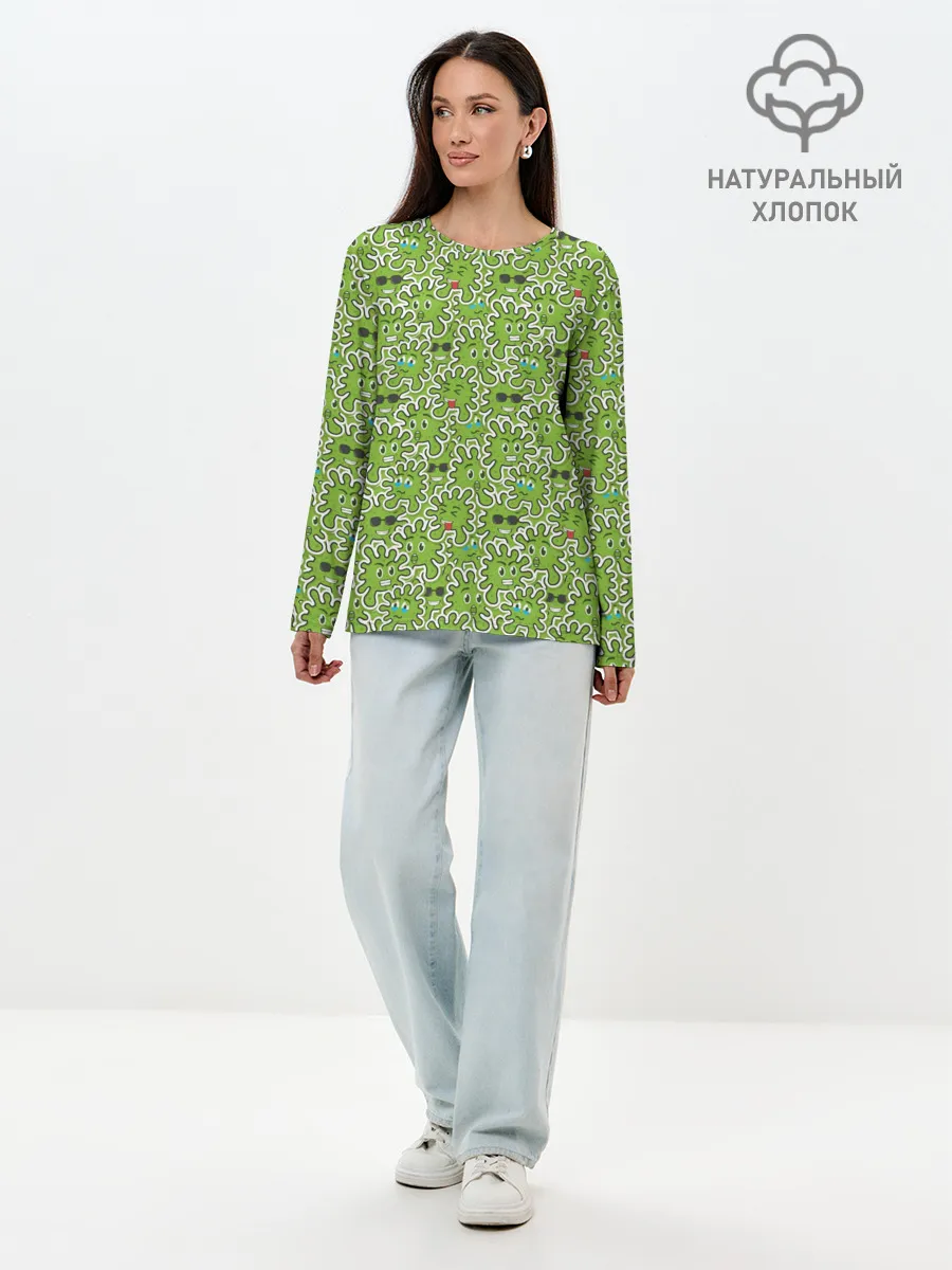 Лонгслив женский. Хлопок / КоронаВирус