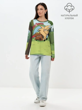 Лонгслив женский. Хлопок / Крутые Бобры | Angry Beavers