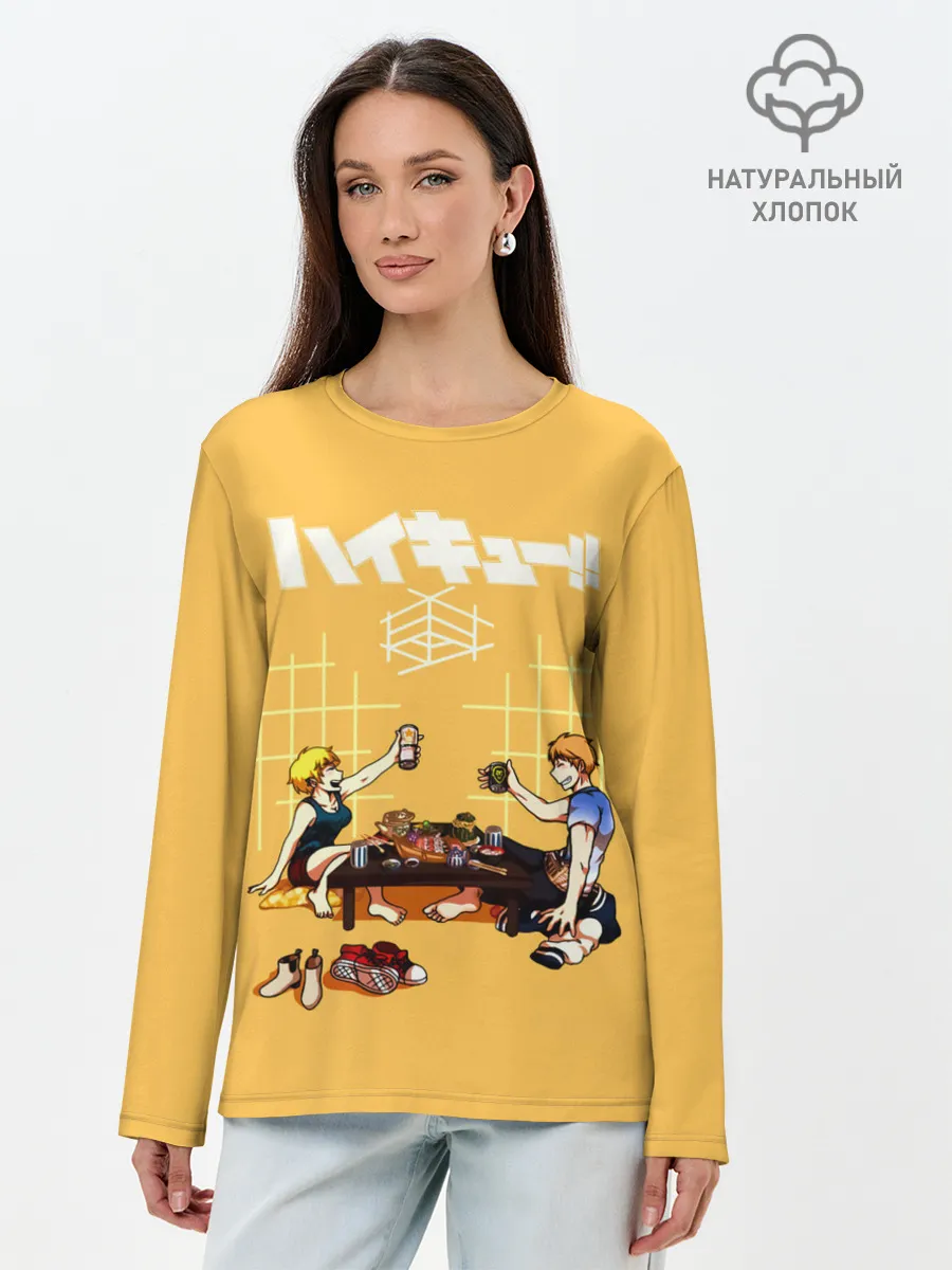 Лонгслив женский. Хлопок / Ужин Натсу и Шоё Хината Haikyu!!