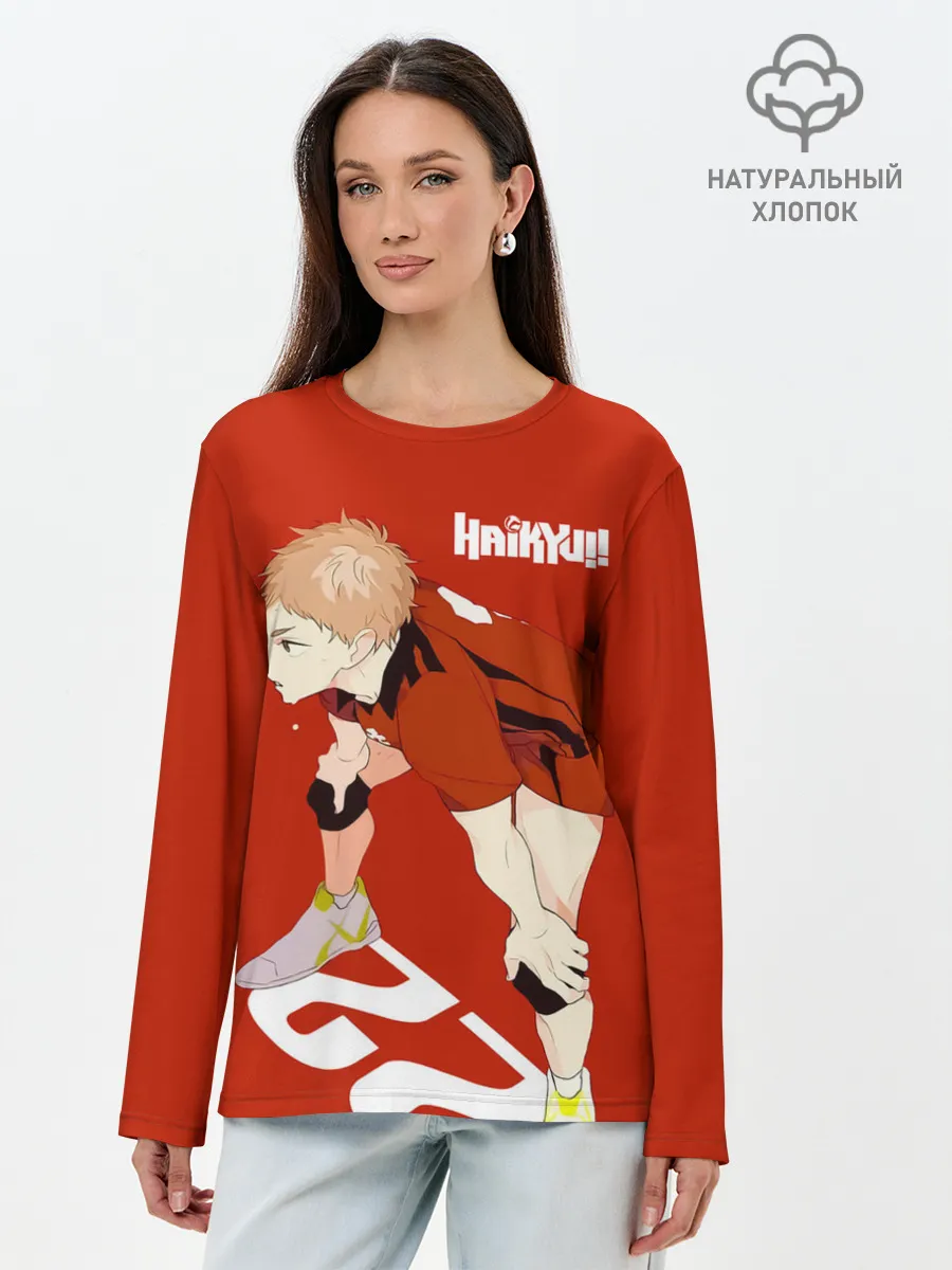 Лонгслив женский. Хлопок / Мориске Яку старшая Некома