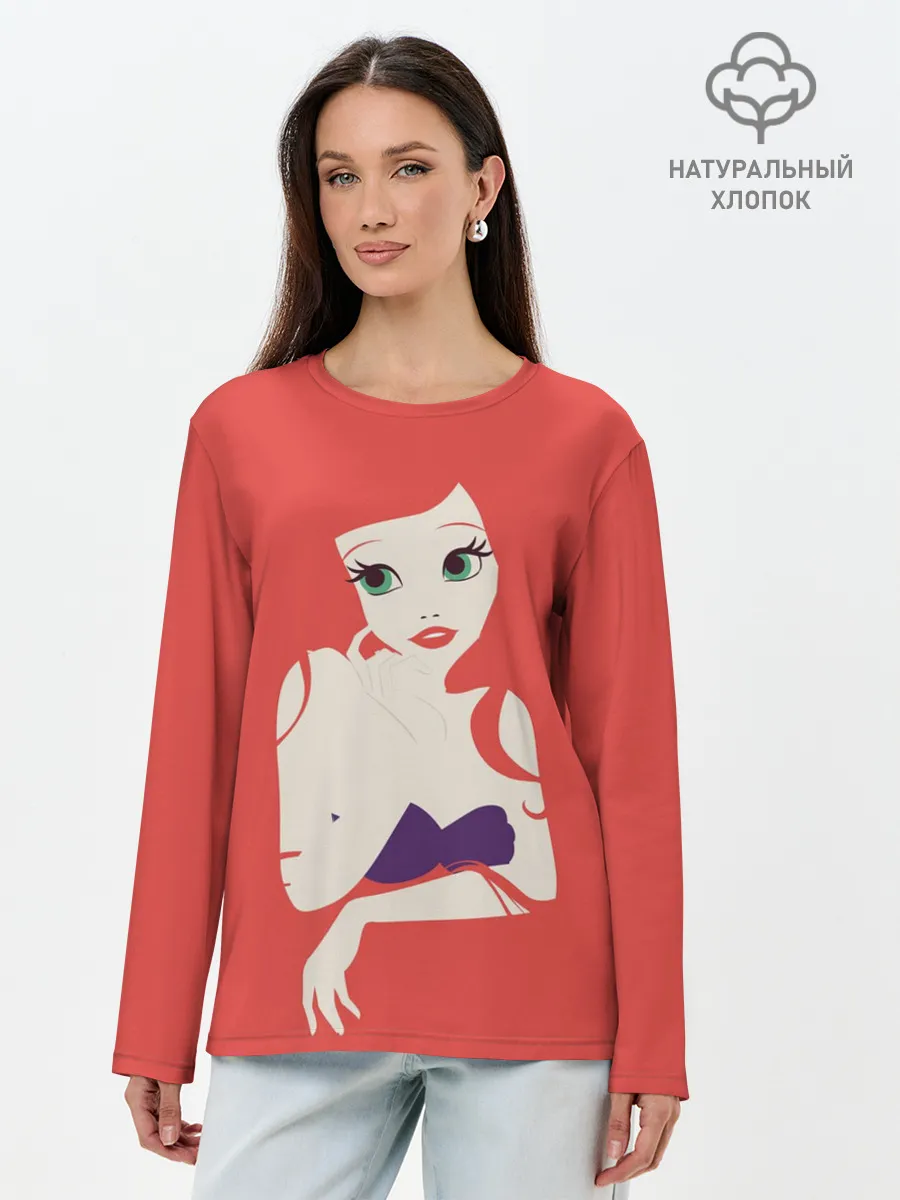 Лонгслив женский. Хлопок / Ariel the Mermaid