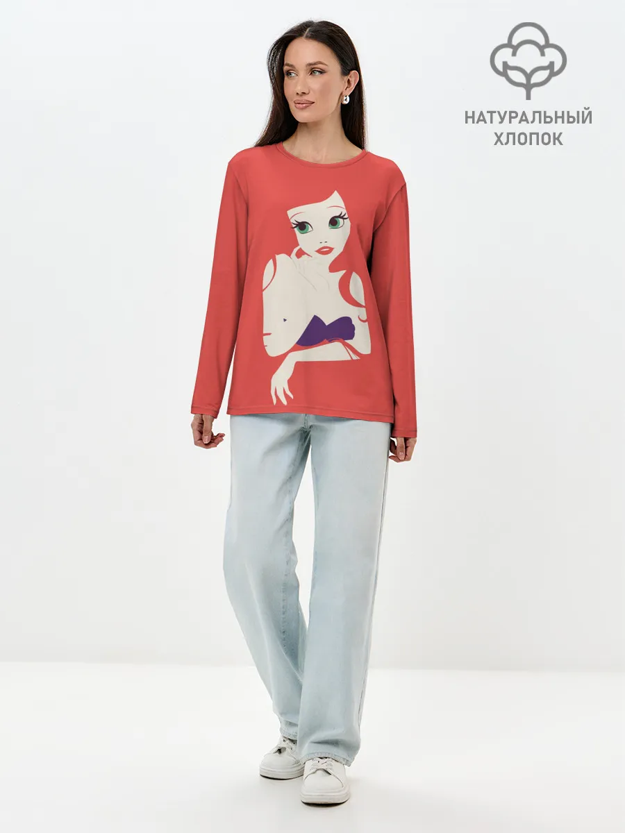 Лонгслив женский. Хлопок / Ariel the Mermaid